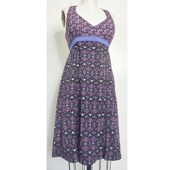 Athleta Womens Pack Everywhere Lilac Ikat Halter Dress 8 - Picture 10 of 14